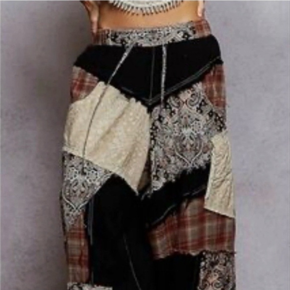 POL Black, Brown & Cream Patchwork Jogger Pants - Picture 6 of 13